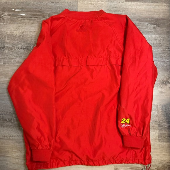 Chase Authentics Jeff Gordon 24 DuPont NASCAR Red Windbreaker Pullover Mens M - Picture 3 of 7